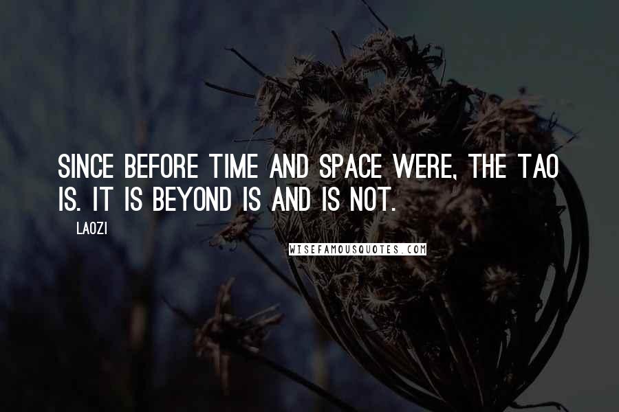 Laozi Quotes: Since before time and space were, the Tao is. It is beyond is and is not.