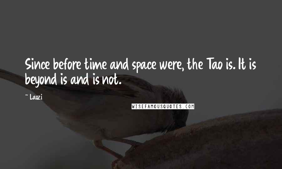 Laozi Quotes: Since before time and space were, the Tao is. It is beyond is and is not.
