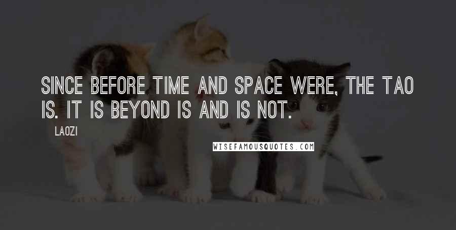 Laozi Quotes: Since before time and space were, the Tao is. It is beyond is and is not.