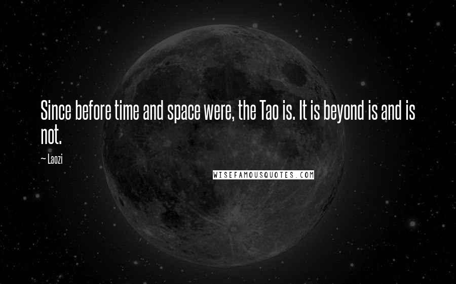 Laozi Quotes: Since before time and space were, the Tao is. It is beyond is and is not.
