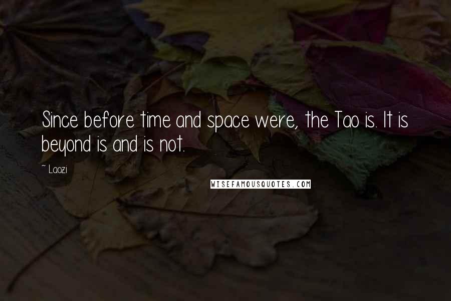 Laozi Quotes: Since before time and space were, the Tao is. It is beyond is and is not.