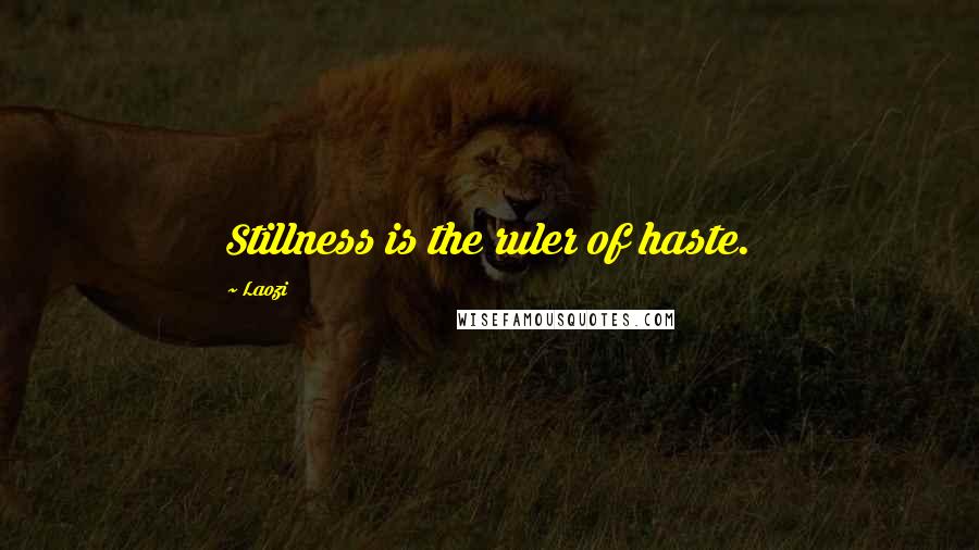 Laozi Quotes: Stillness is the ruler of haste.