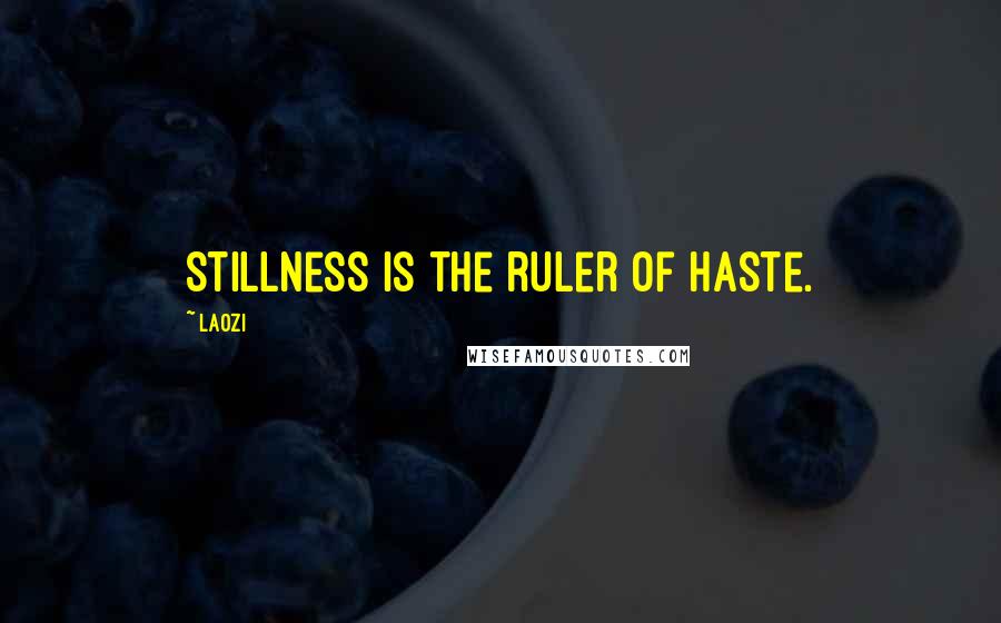 Laozi Quotes: Stillness is the ruler of haste.