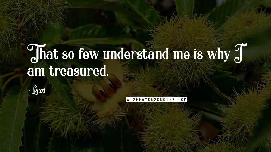 Laozi Quotes: That so few understand me is why I am treasured.