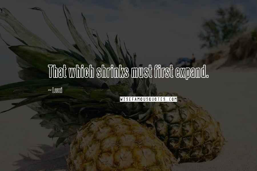 Laozi Quotes: That which shrinks must first expand.