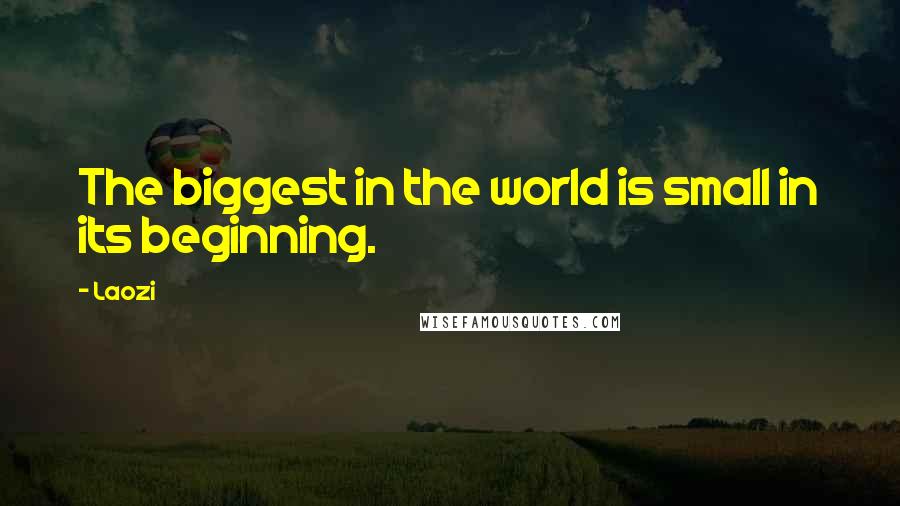 Laozi Quotes: The biggest in the world is small in its beginning.