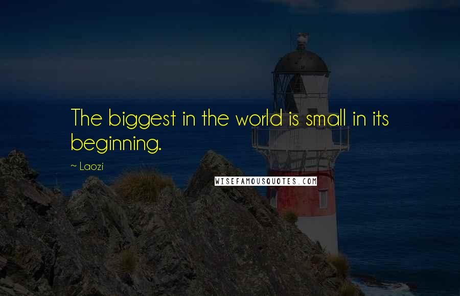 Laozi Quotes: The biggest in the world is small in its beginning.