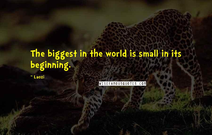 Laozi Quotes: The biggest in the world is small in its beginning.