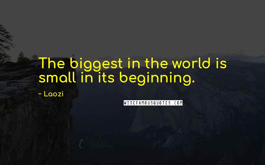 Laozi Quotes: The biggest in the world is small in its beginning.