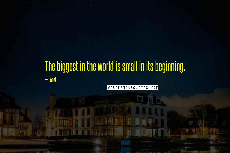 Laozi Quotes: The biggest in the world is small in its beginning.