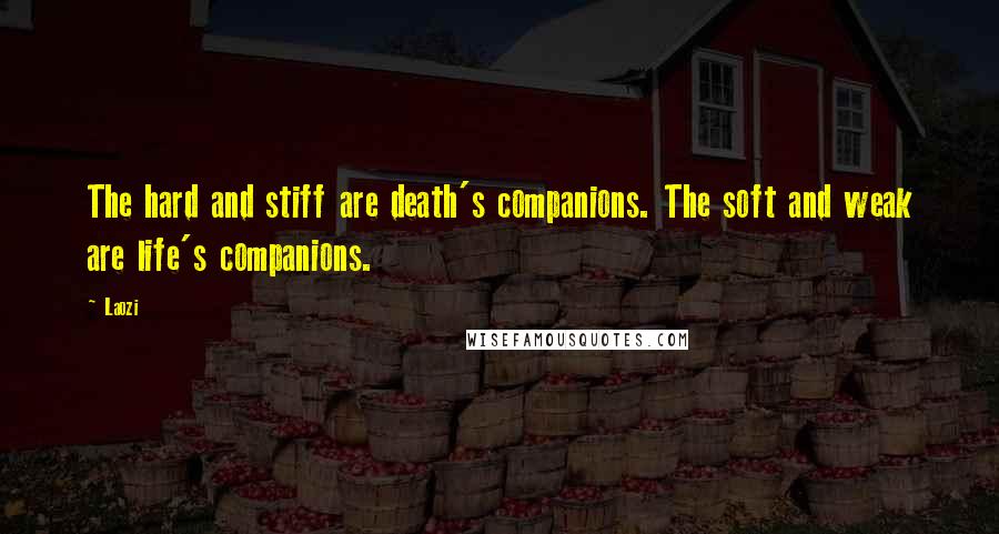 Laozi Quotes: The hard and stiff are death's companions. The soft and weak are life's companions.