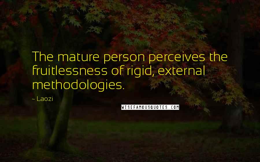 Laozi Quotes: The mature person perceives the fruitlessness of rigid, external methodologies.