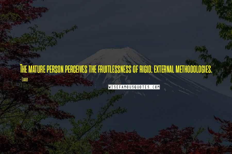 Laozi Quotes: The mature person perceives the fruitlessness of rigid, external methodologies.