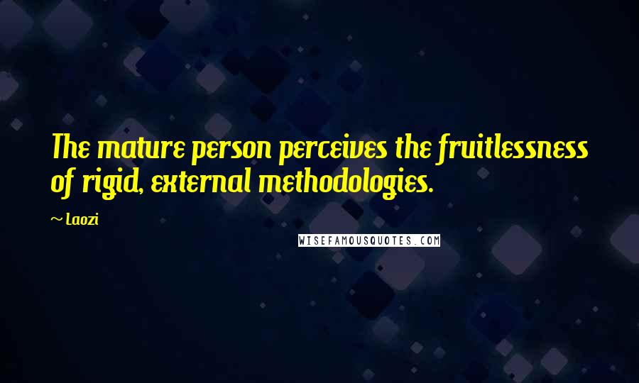 Laozi Quotes: The mature person perceives the fruitlessness of rigid, external methodologies.