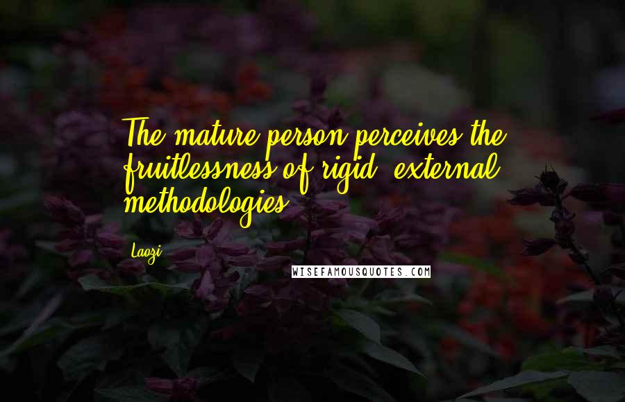 Laozi Quotes: The mature person perceives the fruitlessness of rigid, external methodologies.