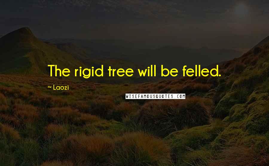Laozi Quotes: The rigid tree will be felled.