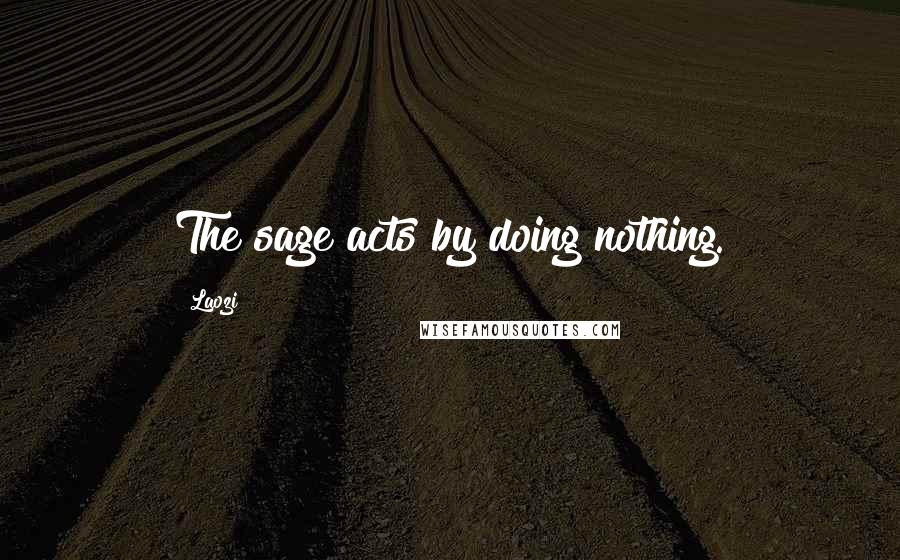 Laozi Quotes: The sage acts by doing nothing.