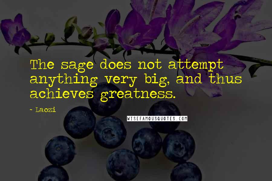 Laozi Quotes: The sage does not attempt anything very big, and thus achieves greatness.