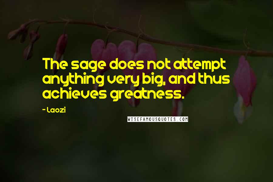 Laozi Quotes: The sage does not attempt anything very big, and thus achieves greatness.