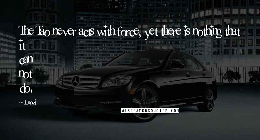 Laozi Quotes: The Tao never acts with force, yet there is nothing that it can not do.