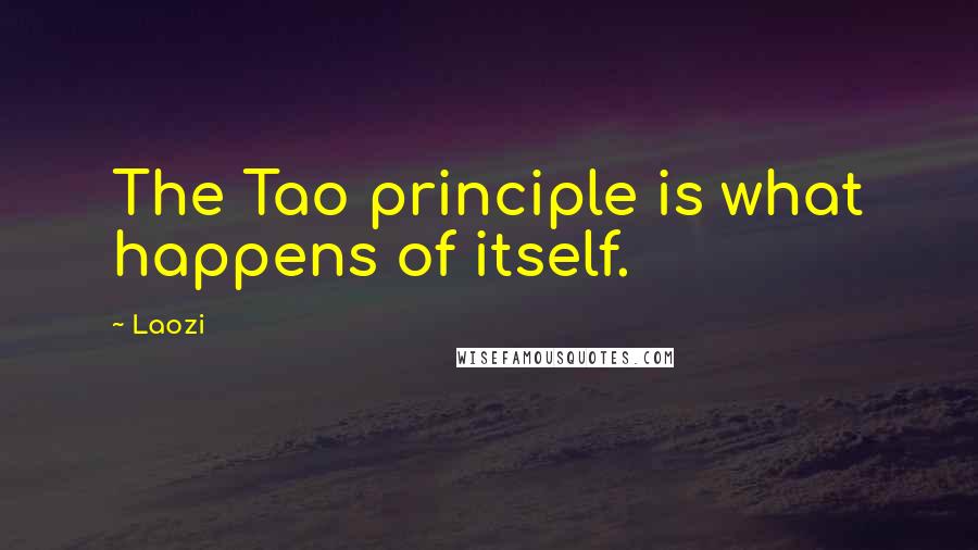 Laozi Quotes: The Tao principle is what happens of itself.