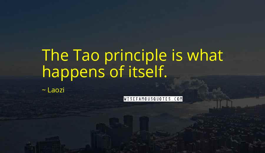Laozi Quotes: The Tao principle is what happens of itself.
