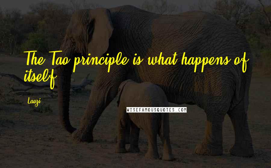 Laozi Quotes: The Tao principle is what happens of itself.