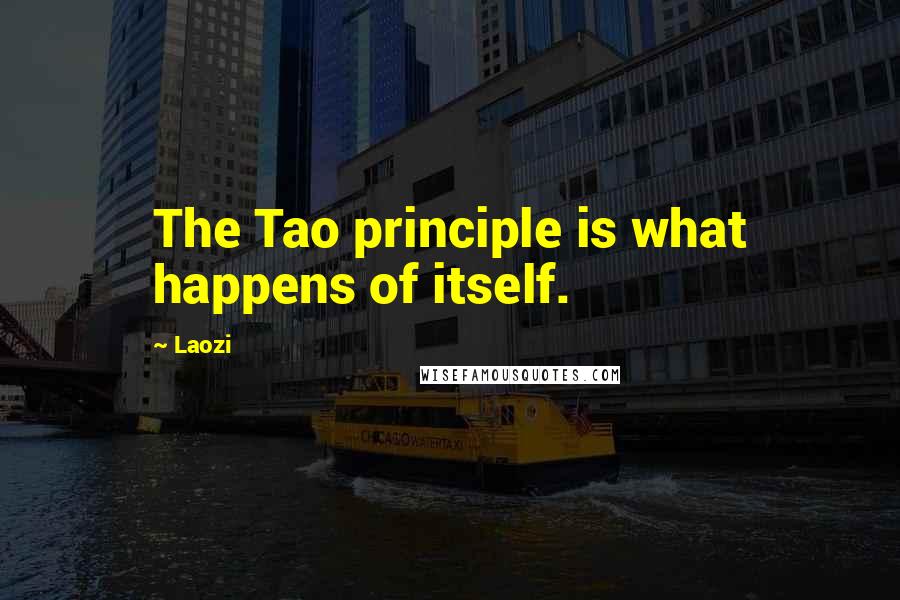 Laozi Quotes: The Tao principle is what happens of itself.