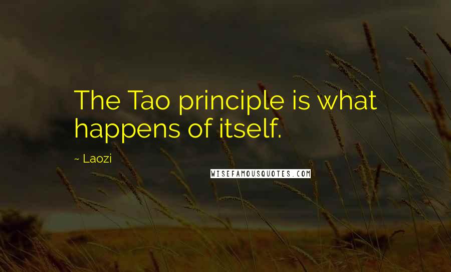 Laozi Quotes: The Tao principle is what happens of itself.