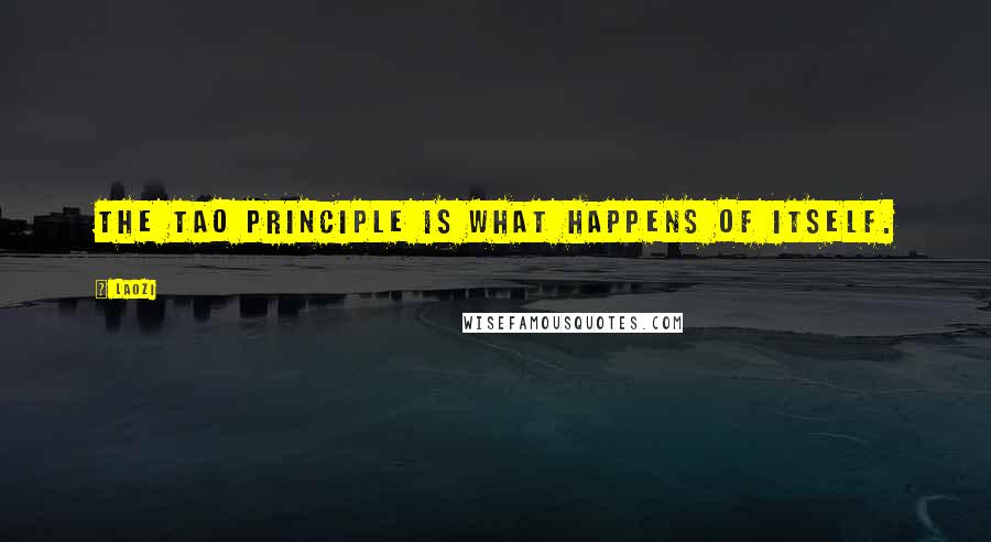 Laozi Quotes: The Tao principle is what happens of itself.