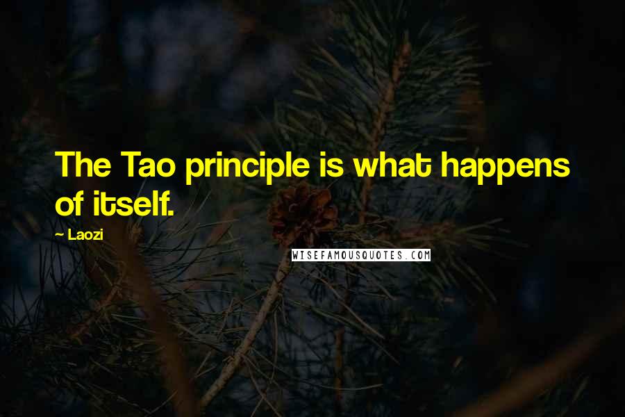 Laozi Quotes: The Tao principle is what happens of itself.