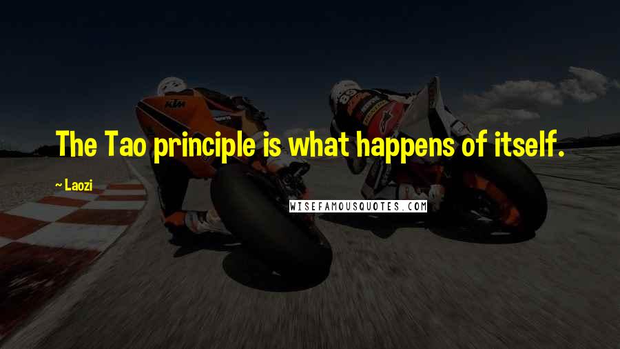 Laozi Quotes: The Tao principle is what happens of itself.