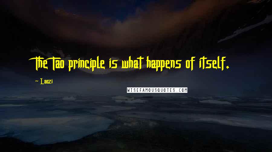 Laozi Quotes: The Tao principle is what happens of itself.