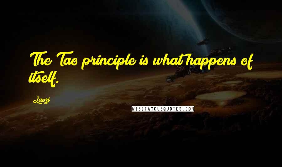 Laozi Quotes: The Tao principle is what happens of itself.