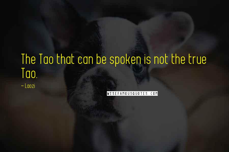 Laozi Quotes: The Tao that can be spoken is not the true Tao.