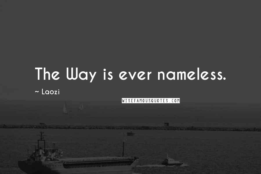 Laozi Quotes: The Way is ever nameless.