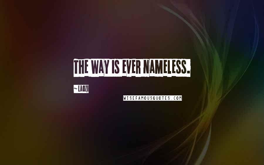 Laozi Quotes: The Way is ever nameless.