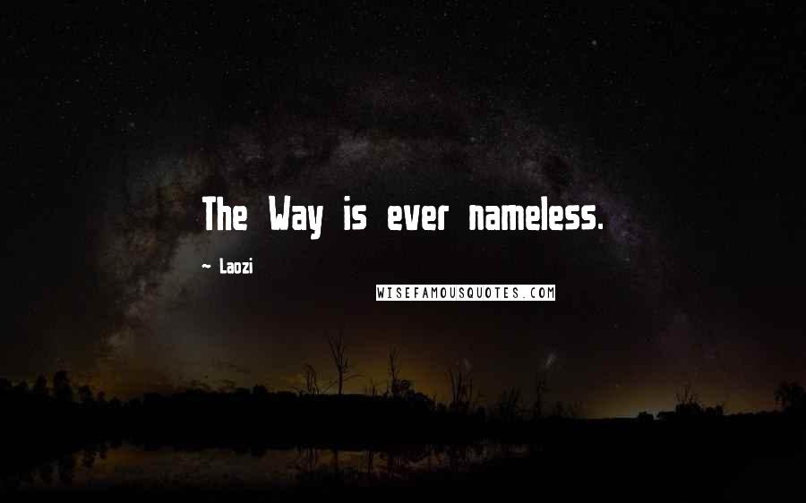 Laozi Quotes: The Way is ever nameless.