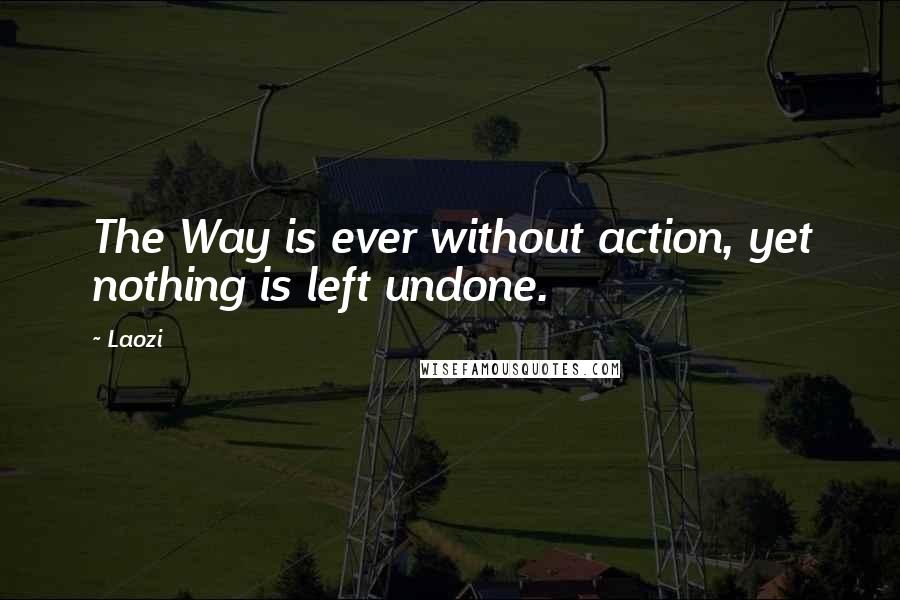 Laozi Quotes: The Way is ever without action, yet nothing is left undone.