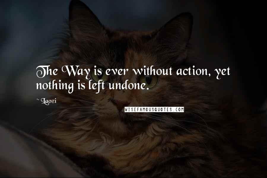 Laozi Quotes: The Way is ever without action, yet nothing is left undone.