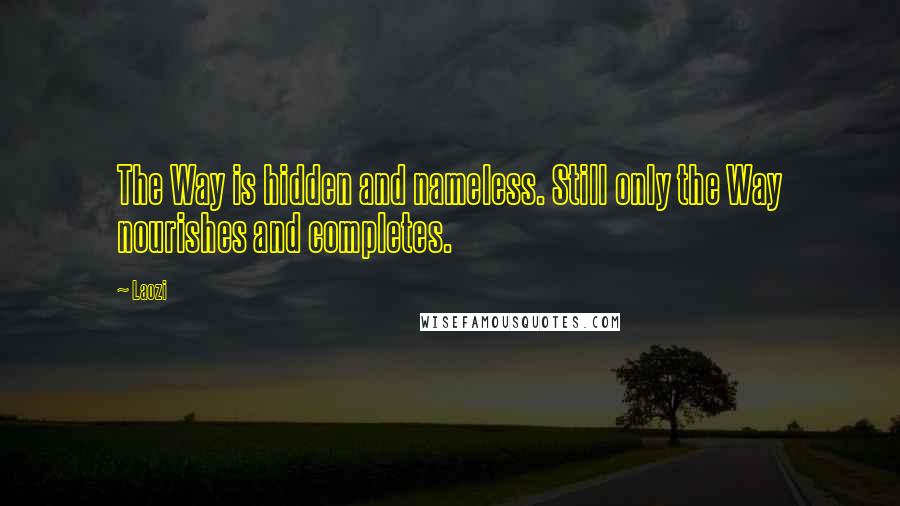 Laozi Quotes: The Way is hidden and nameless. Still only the Way nourishes and completes.