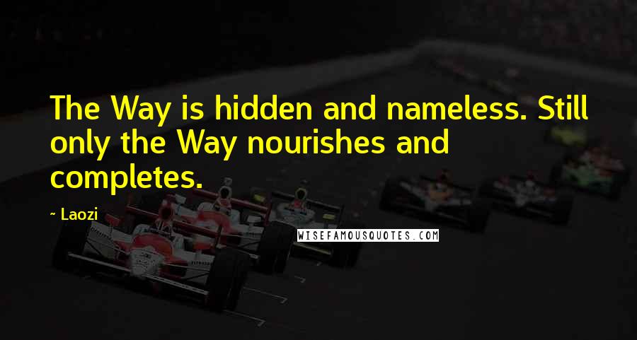 Laozi Quotes: The Way is hidden and nameless. Still only the Way nourishes and completes.