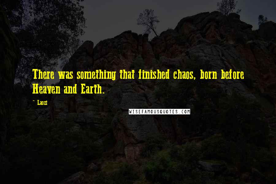 Laozi Quotes: There was something that finished chaos, born before Heaven and Earth.