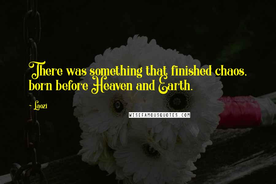 Laozi Quotes: There was something that finished chaos, born before Heaven and Earth.