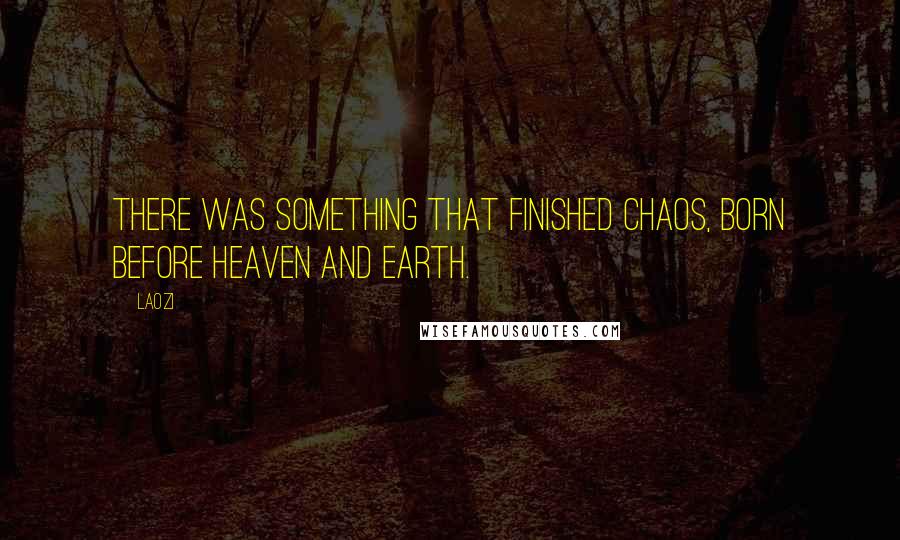 Laozi Quotes: There was something that finished chaos, born before Heaven and Earth.