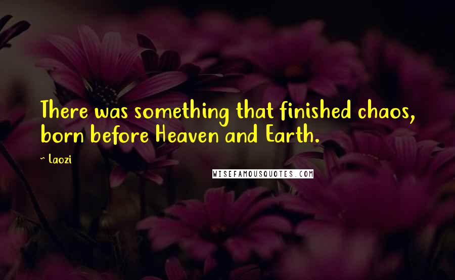 Laozi Quotes: There was something that finished chaos, born before Heaven and Earth.