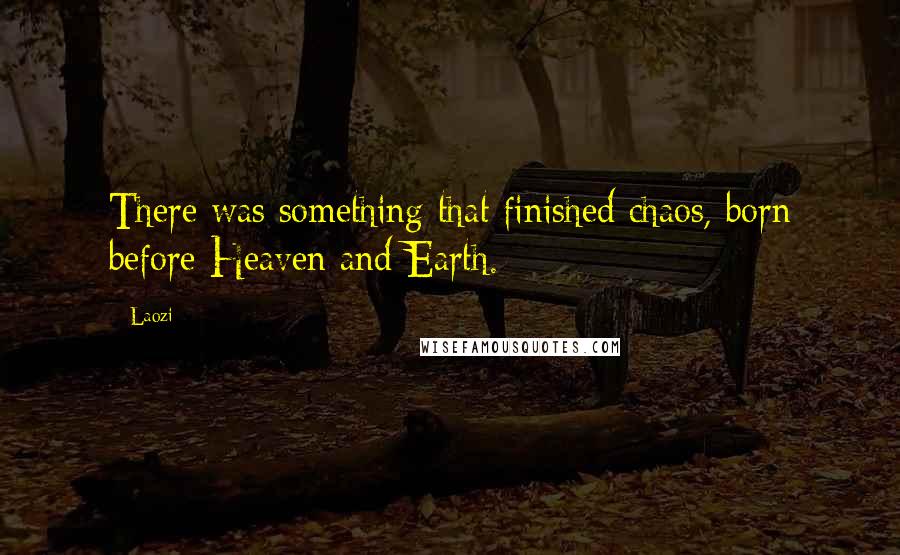 Laozi Quotes: There was something that finished chaos, born before Heaven and Earth.