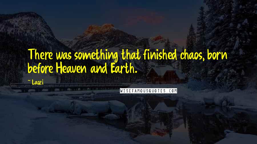 Laozi Quotes: There was something that finished chaos, born before Heaven and Earth.