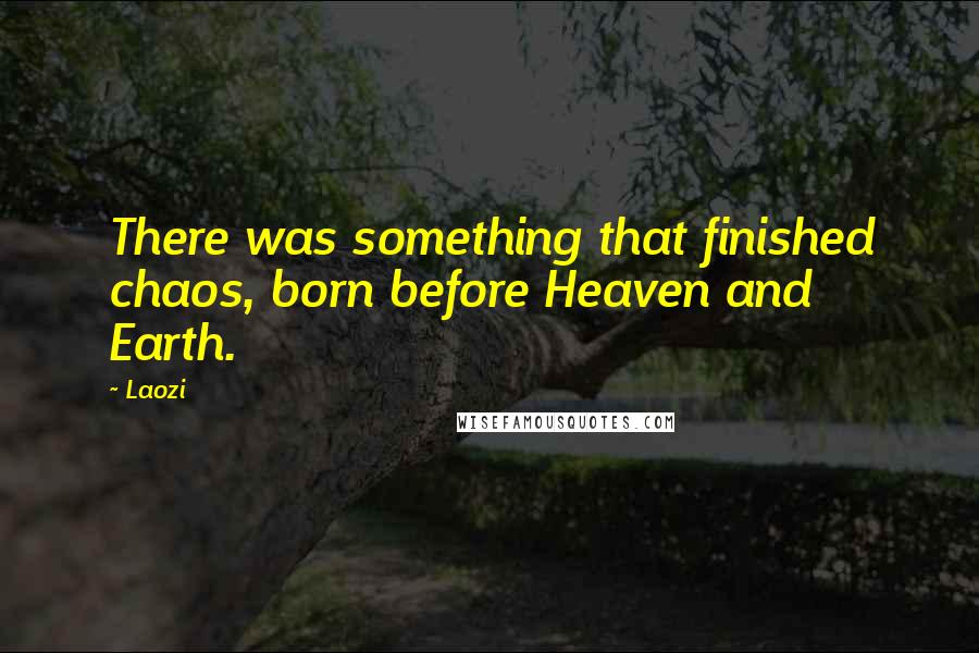 Laozi Quotes: There was something that finished chaos, born before Heaven and Earth.