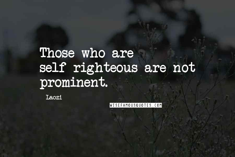 Laozi Quotes: Those who are self-righteous are not prominent.